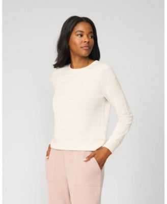 Women's Crewneck Tonal Stripe Pullover Sweatshirt