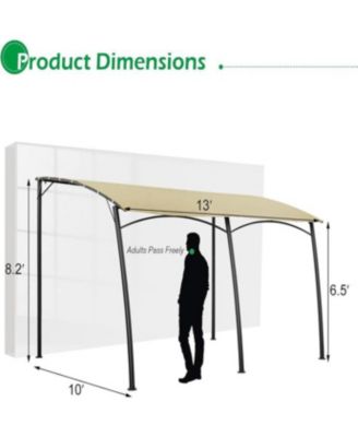 13'x10' Wall Mounted Peogola, UV Block Patio Awning Sunshade Canopy for Patio