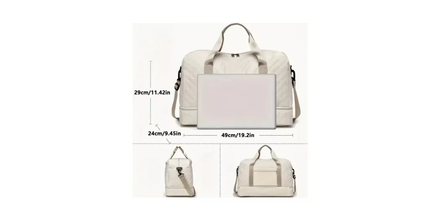 Женская сумка BATFOX Three-dimensional Diamond Patterned Small Square Tote, Crossbody bag with Dry Wet Separation & Double-sided Pockets, цвет: Чёрный — фото 7