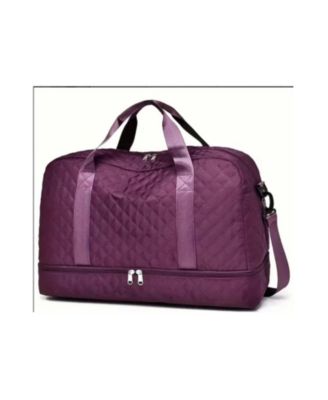 Three-dimensional Diamond Patterned Small Square Tote, Crossbody bag with Dry Wet Separation & Double-sided Pockets