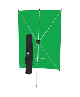 5x7' X-Drop Wrinkle-Resistant Backdrop Kit, Chroma-Key Green