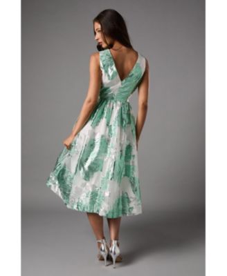 Women's Jacquard Fit And Flare Midi Dress