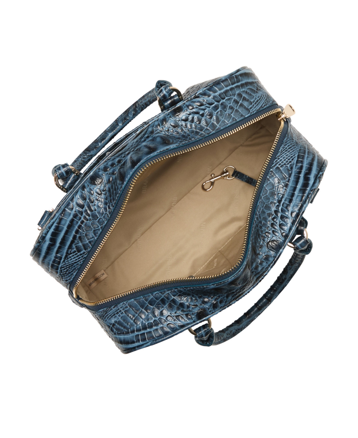 Brahmin Marissa Small Alden Road Leather Satchel Bag In Purple