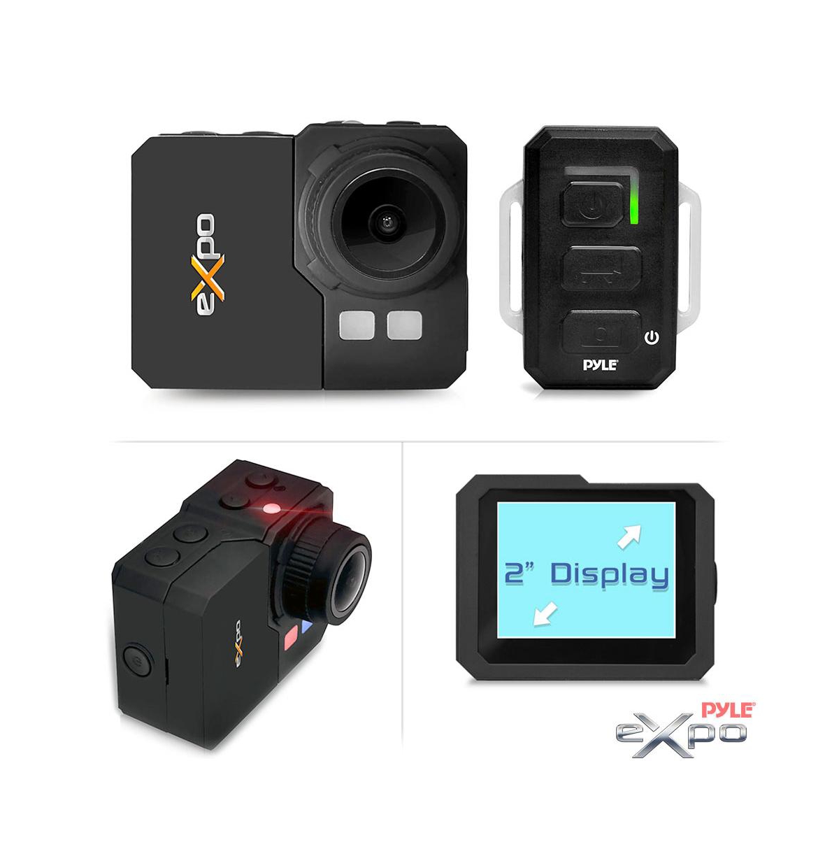 Pyle Expo Sports Action Camera - Hd 1080P Mini Hi-Res Camcorder w/ Wifi, 20 Mp Cam, 2" Screen Usb Sd Card Hdmi, Battery