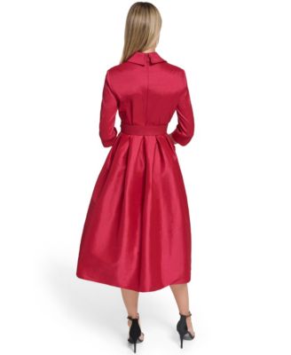 Petite Collared V-Neck Midi Dress