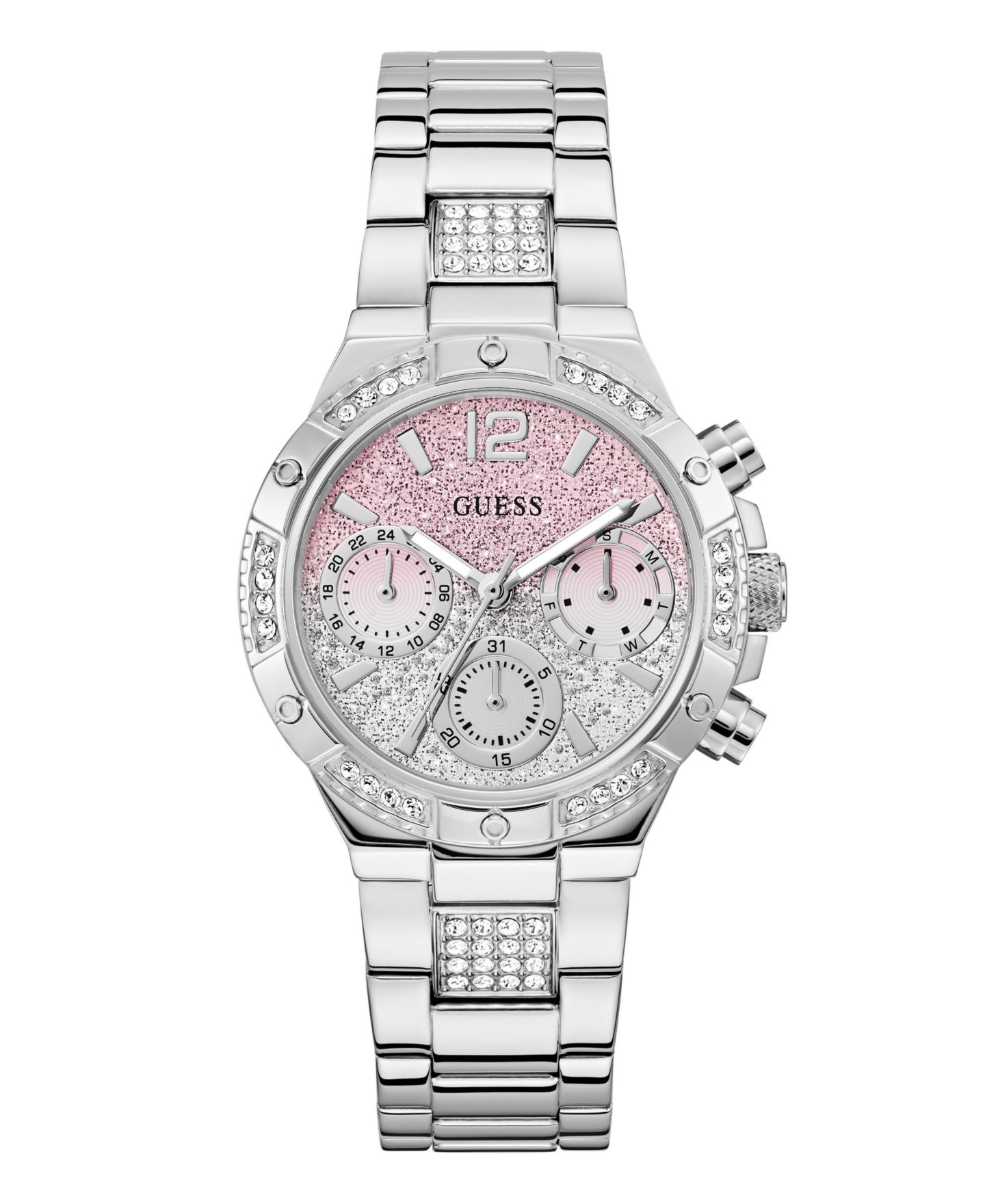 Женские часы GUESS Silver-Tone Multi-Function Watch, 38mm — фото 1