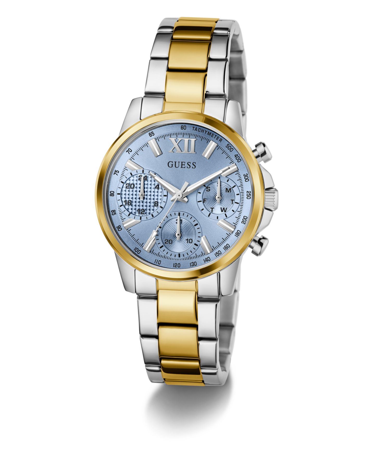 Женские двухцветные многофункциональные часы Guess, 36 мм — фото 5
