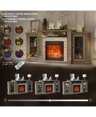 59'' Electric Fireplace TV Stand with Remote & LED Lights