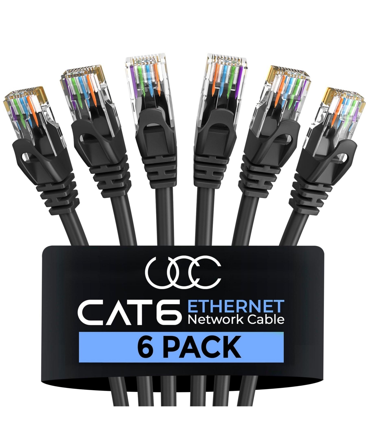 Ultra Clarity Cables CAT6 Ethernet Cable 6-Pack Lan Utp RJ45 Network Patch Internet Cable