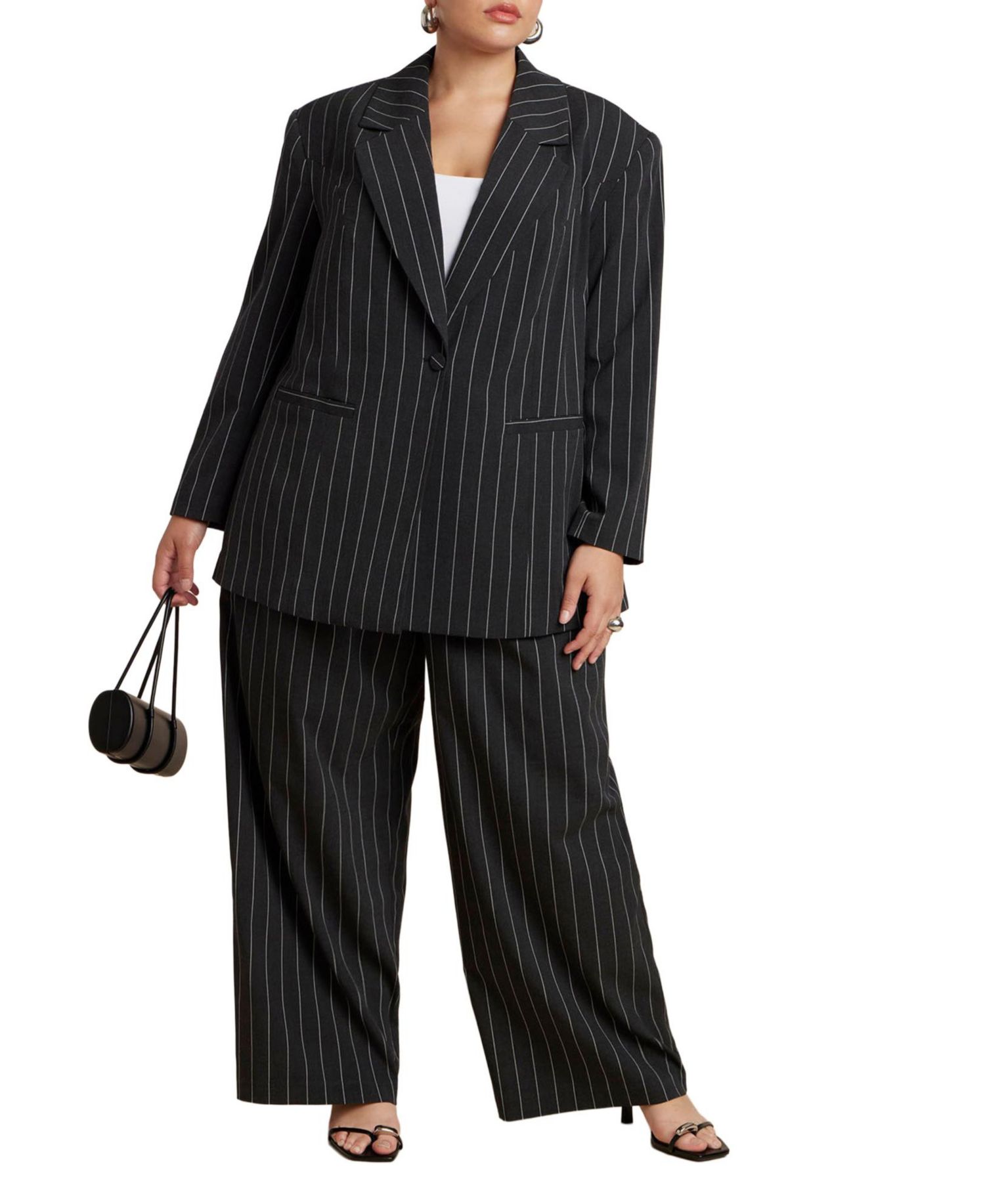 Women's Wide Leg Pinstripe Trouser