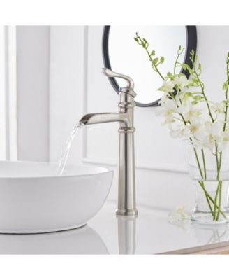 Waterfall Single Hole Single-Handle Vessel Bathroom Faucet With Pop-up Drain Assembly in Polished Chrome