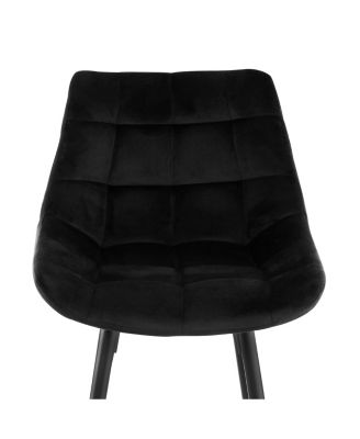 2-Pc. Velvet Tufted Metal-Leg Bar Chairs