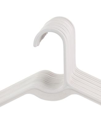 Home 50 Piece Plastic Hanger Set with Notched Shoulders in White