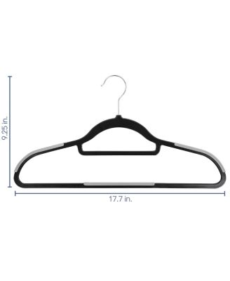 Home 50 Piece Plastic Non Slip Hanger in Black and Gray