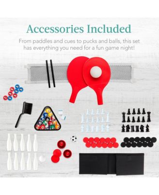 11-in-1 Kids Combo Game Set w/ Ping Pong, Foosball, Air Hockey, 5 Accessory Bags