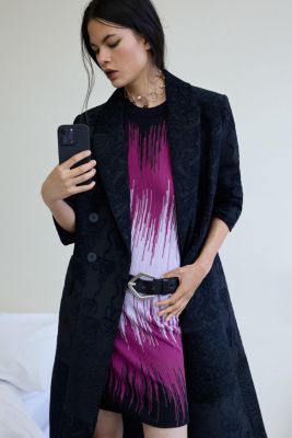 Women's Black textured coat