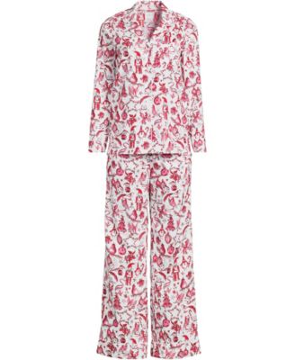 Women's Cotton Poplin 2 Piece Pajama Set - Long Sleeve Top and Pants