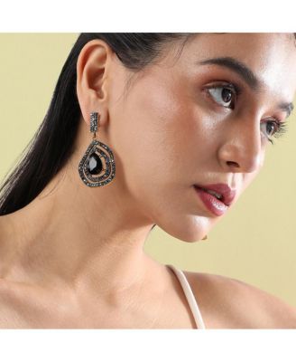 Embellished Lined Teardrop Earrings