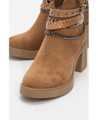 Boliva Buckled Chain Block Heel Boot (Women)