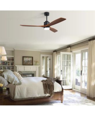 60 Inch 3 Blade Ceiling Fan with LED Light, Remote Control, and Timer Function