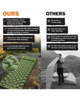 Camping Sleeping Pad Ultralight Air Mattress with Built In Pillow