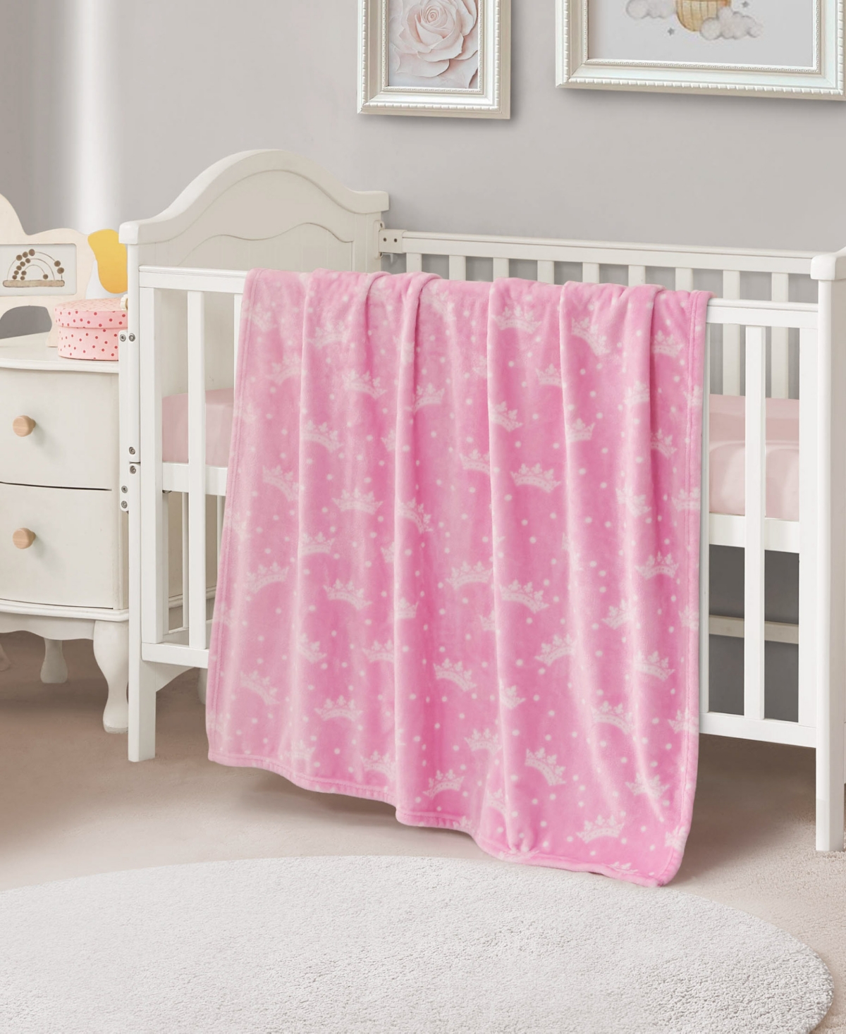 Juicy Couture Baby Plush Throw Blankets, 40" X 50" In Pink
