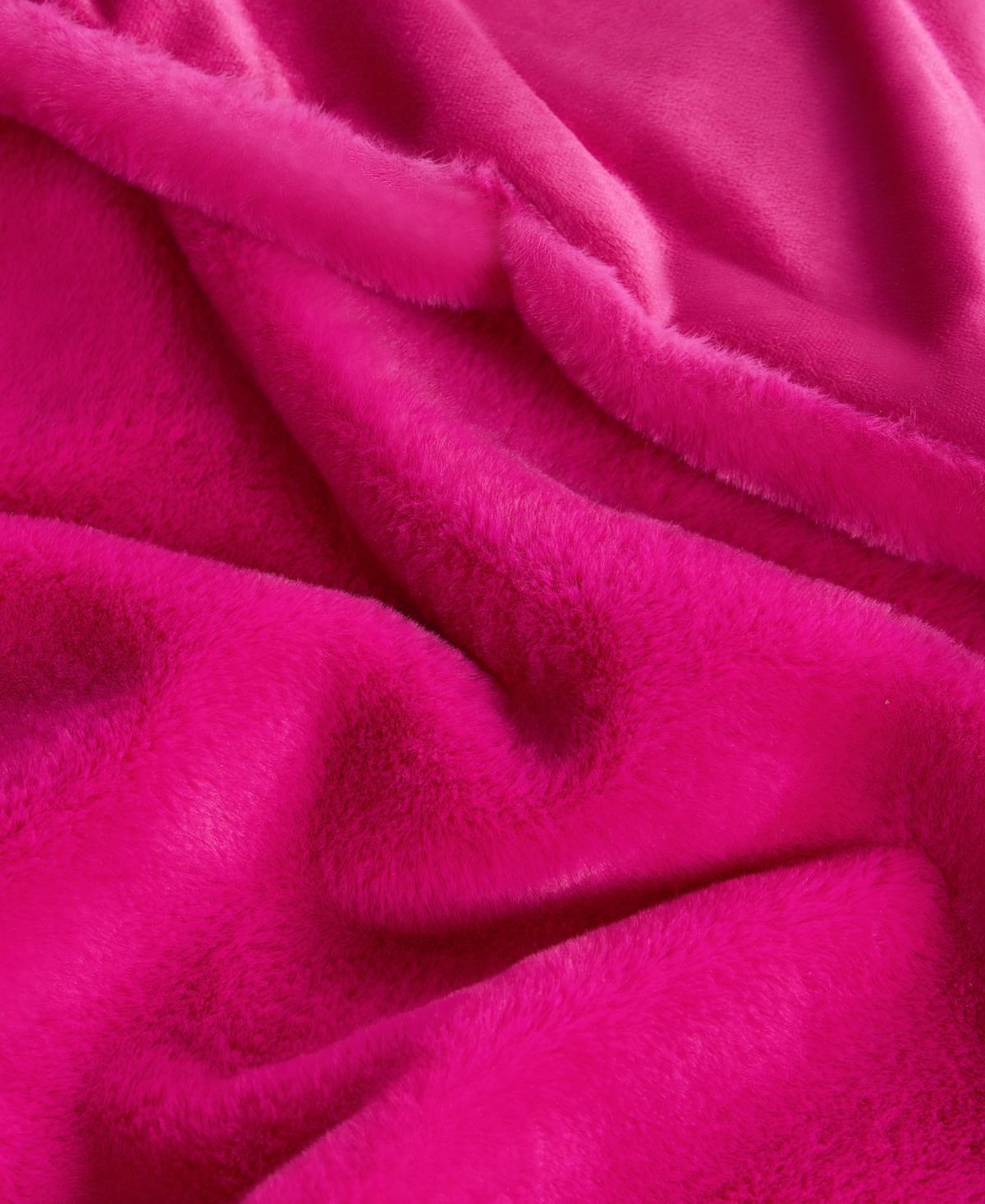 Juicy Couture Rabbit Mink Faux Fur Throw Blanket, 50" X 70" In Pink
