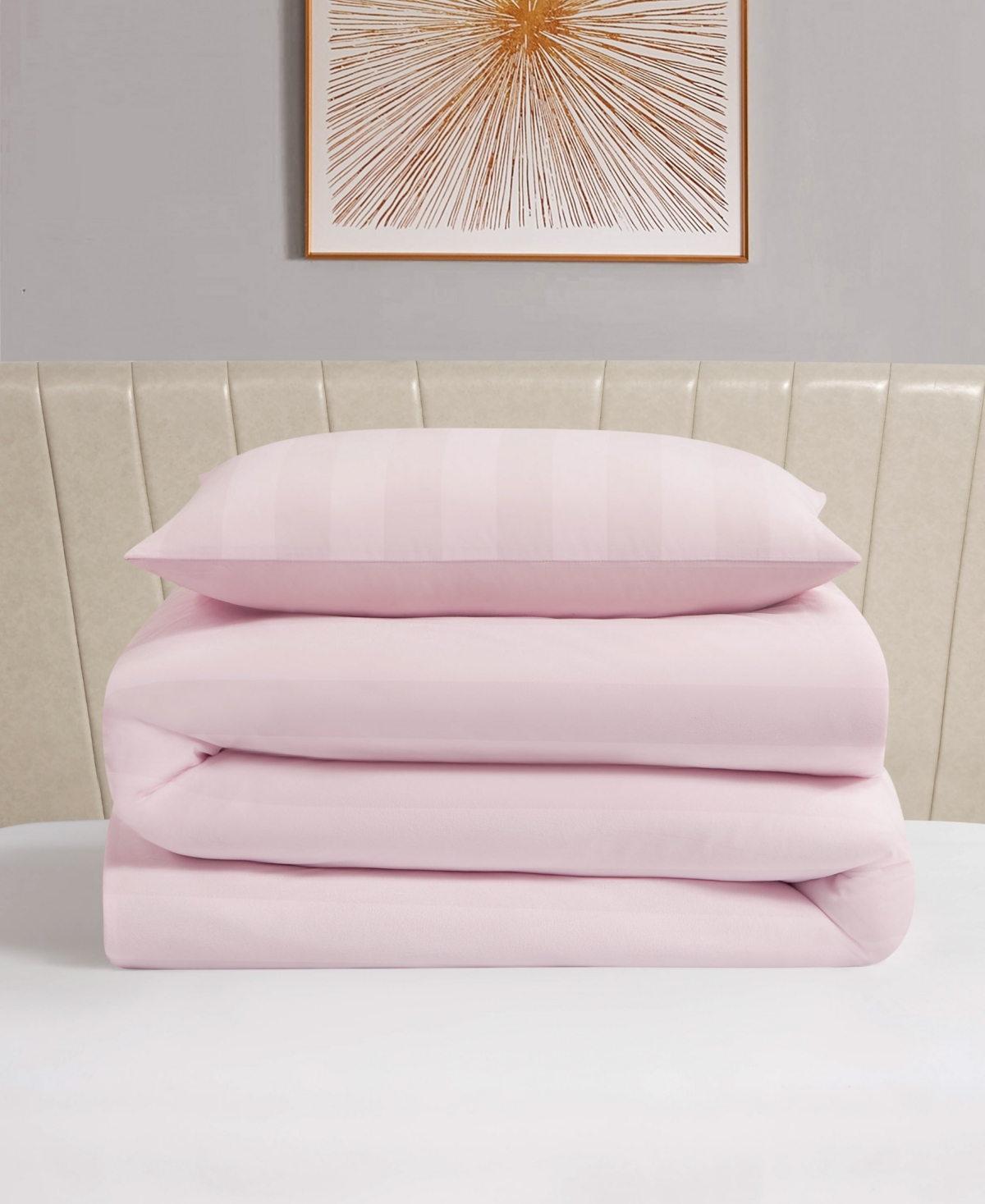 Juicy Couture Jenny Velour Striped Jacquard 2-pc. Duvet Cover Set, Twin/twin Xl In Pink
