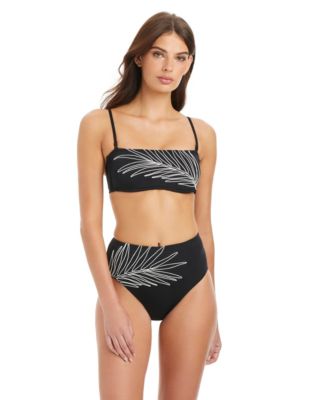Midnight Breeze Embroidered Bandeau Swim Bra