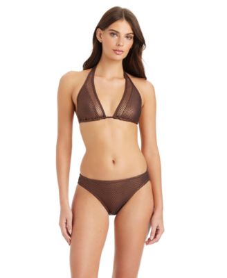 Sea Crochet Halter Tall Triangle Swim Bra and Hipster Swim Briefs