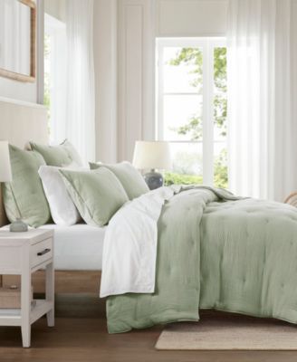 Breeze Cotton Embroidered 3-Pc. Quilt Set, Full/Queen