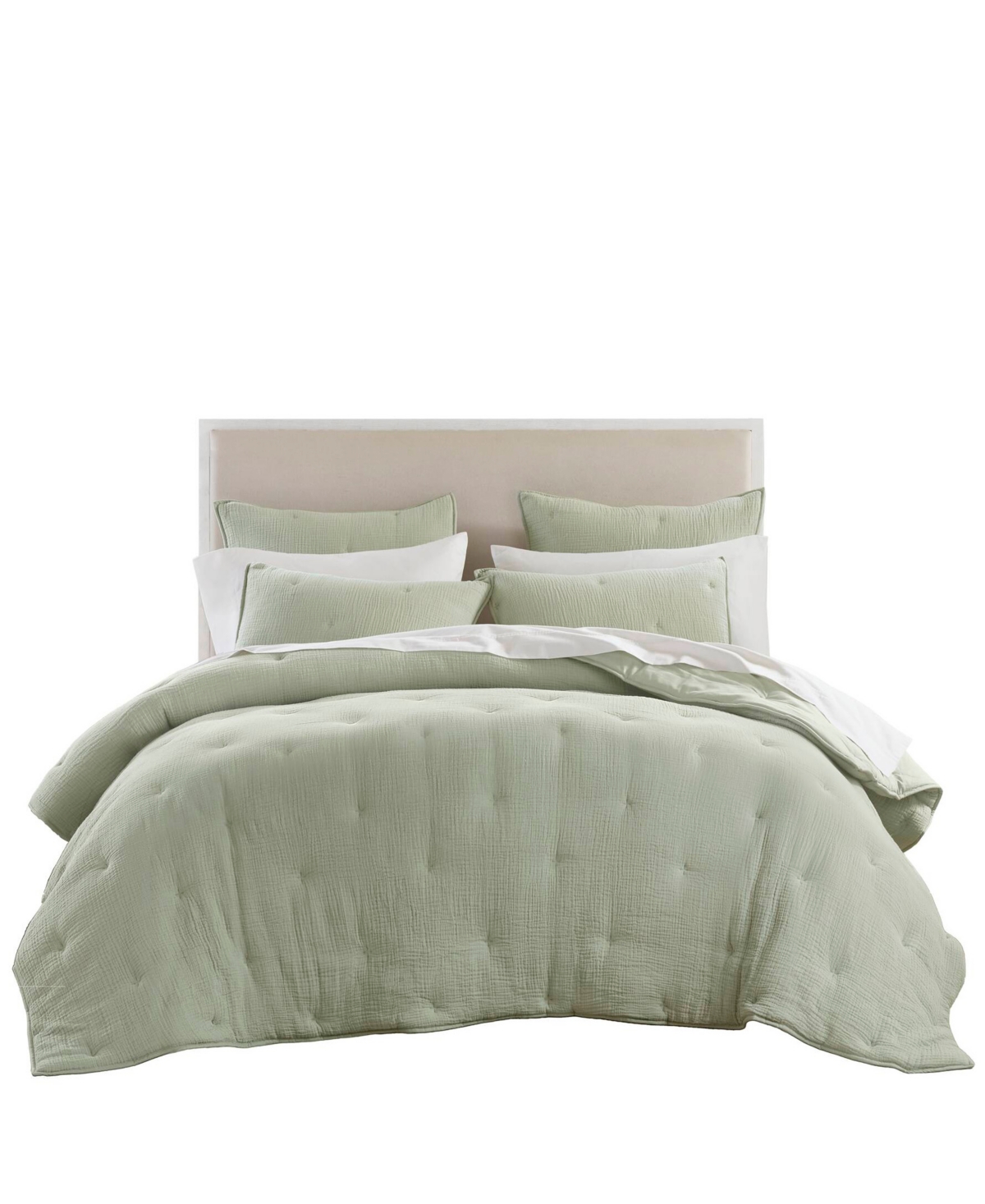 Harbor House Breeze Cotton Embroidered 3-pc. Quilt Set, King In Green
