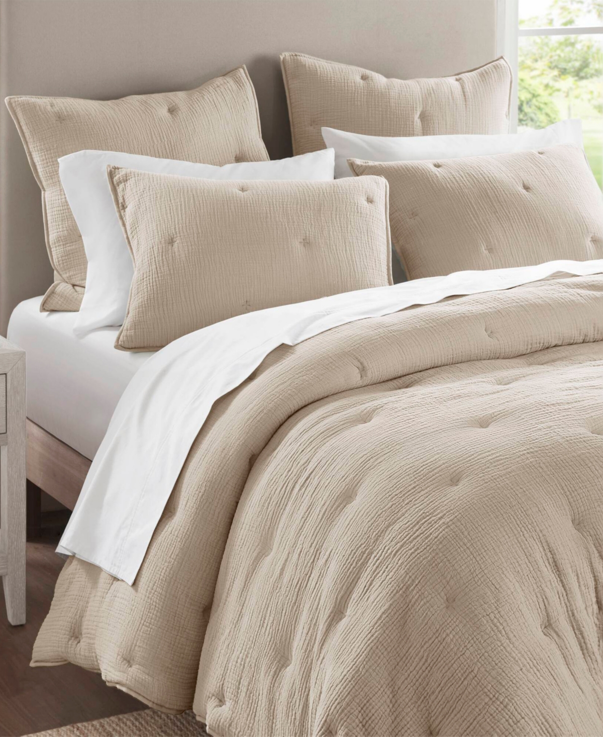 Harbor House Breeze Cotton Embroidered 3-pc. Quilt Set, Full/queen In Brown