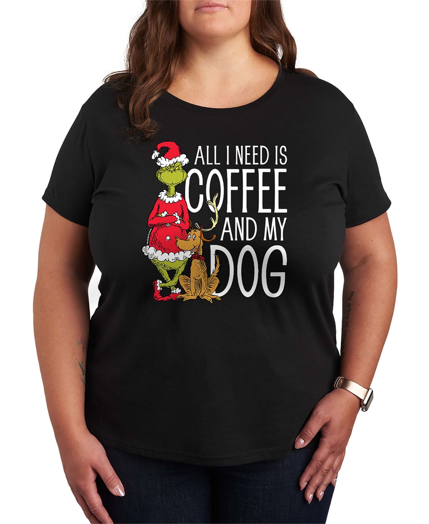 Grinch and Max Coffee and My Dog Women's Short Sleeve Graphic T-shirts