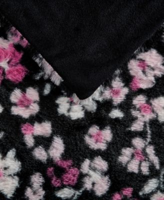 Printed Faux Rabbit Fur Blanket, 70" x 50"