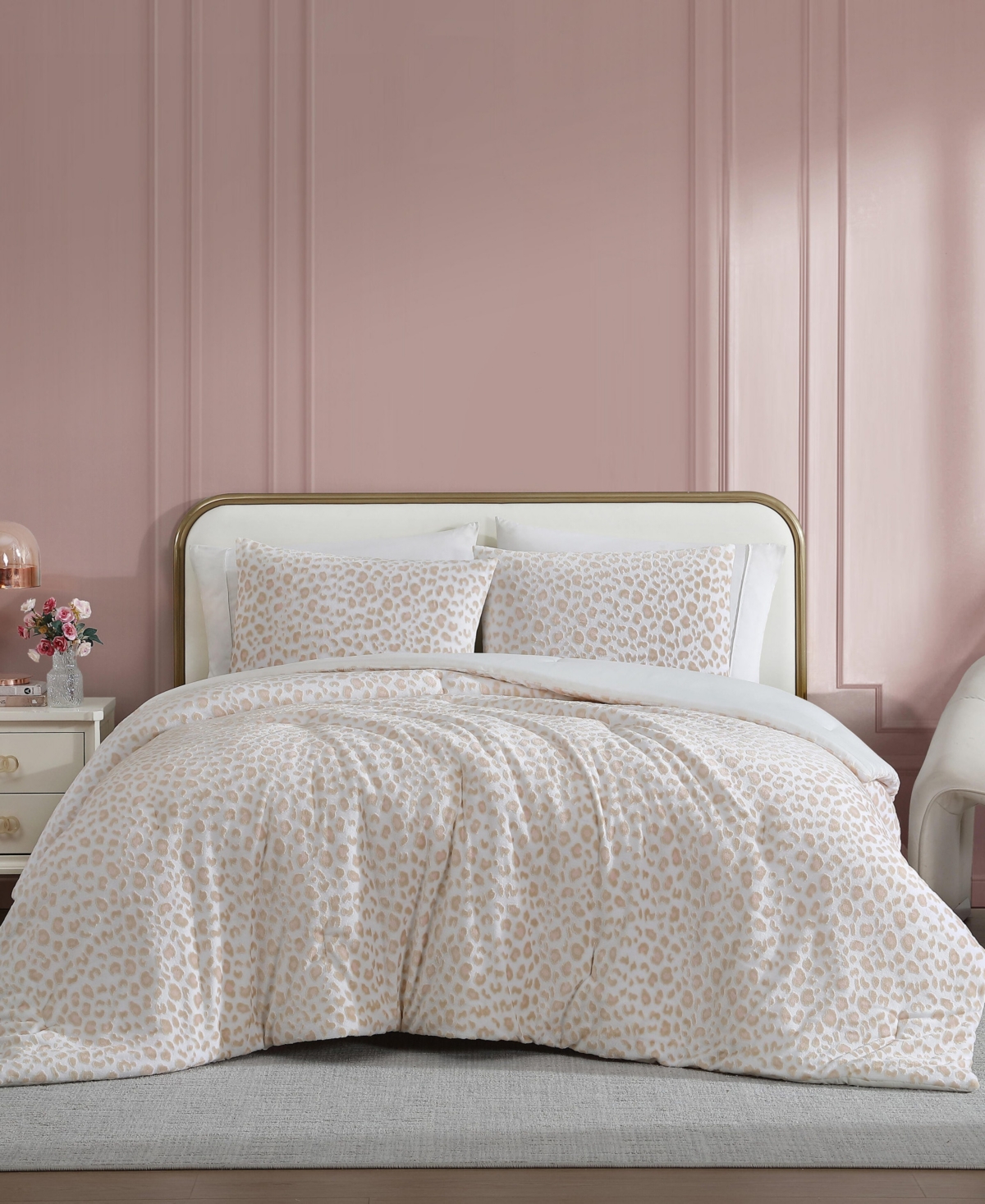 Betsey Johnson Betseys Leopard Burnout Velvet 3-pc. Comforter Set, Queen In Neutral