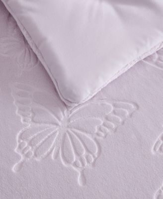 Butterfly Embossed Plush 2-Pc. Comforter Set, Twin