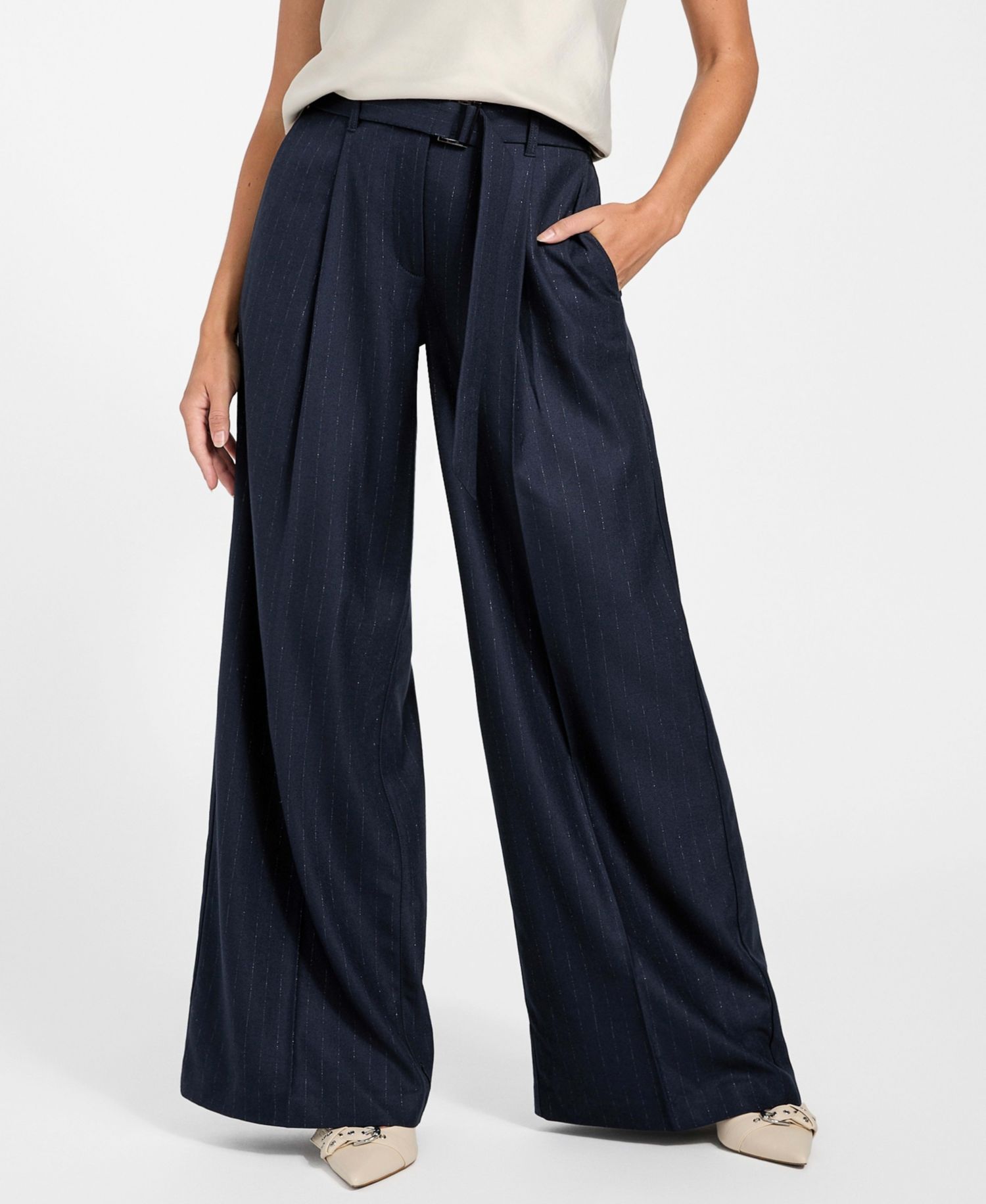 Women's Zanita Pin Stripe Relaxed-Fit Pants