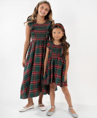 Girls' 7-16 Woven Smocked Sleeveless Bodice Dress