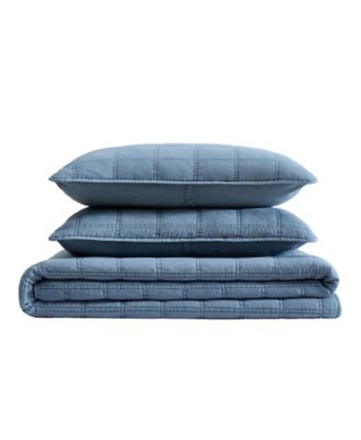 Solid Stonewashed 3-Pc. Quilt Set, King