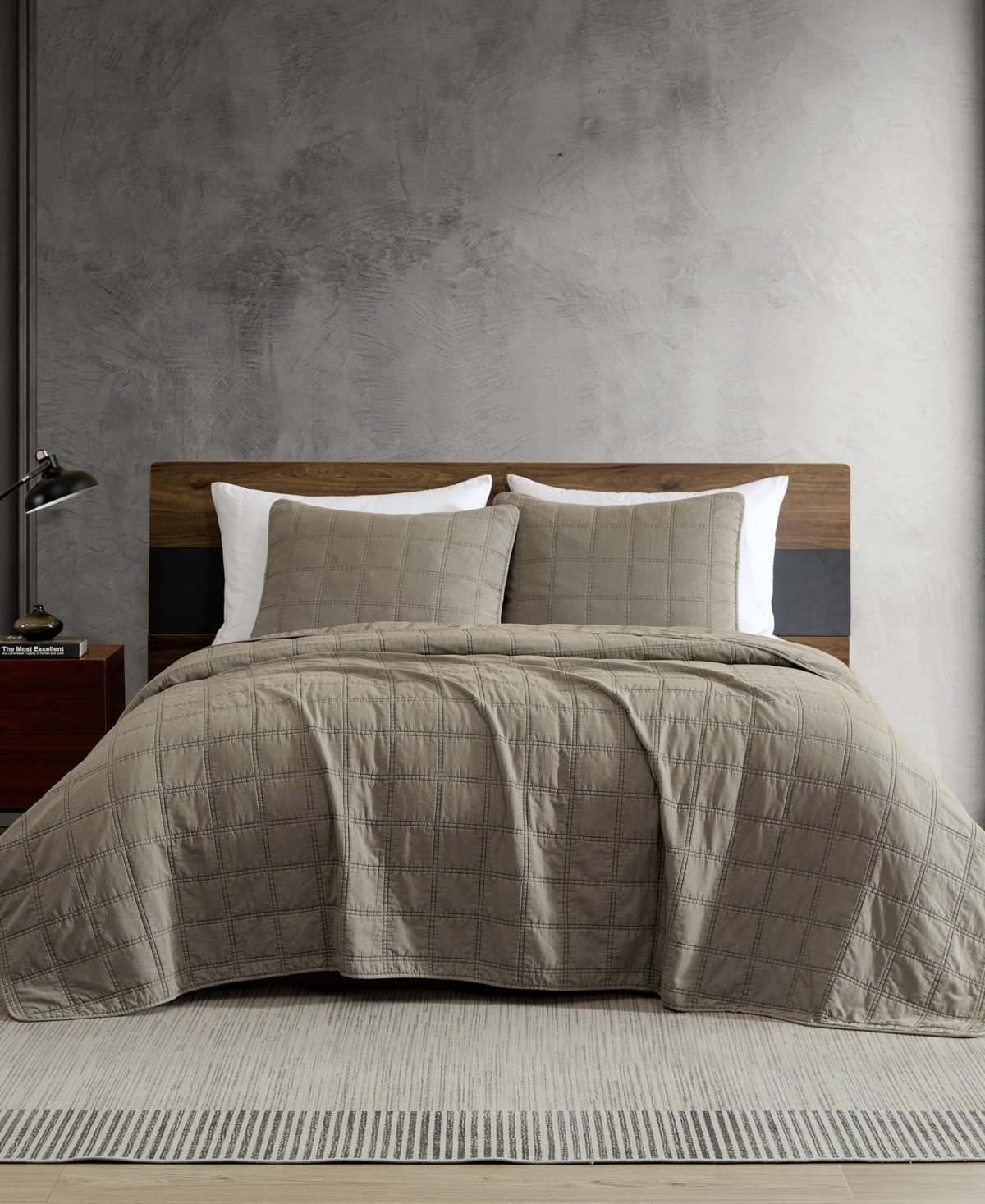 Kenneth Cole New York Solid Stonewashed -Pc. Quilt Set