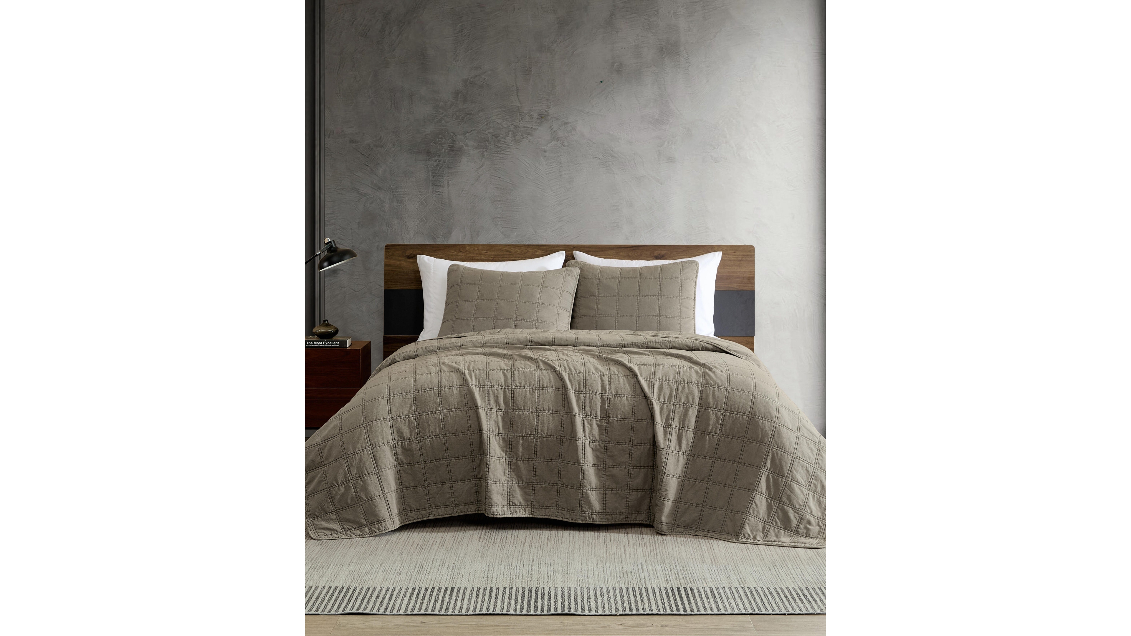 Kenneth Cole New York Solid Stonewashed 3-Pc. Quilt Set, King