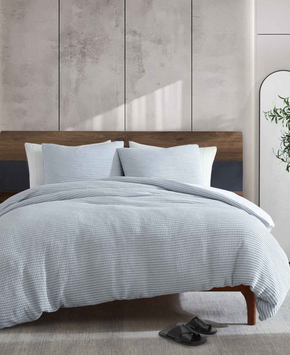 Kenneth Cole New York Solid Waffle 3-Pc. Duvet Cover Set