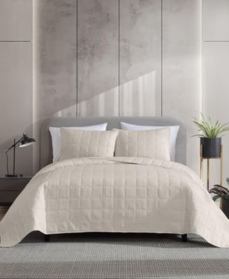 Solid Stonewashed 3-Pc. Quilt Set, King