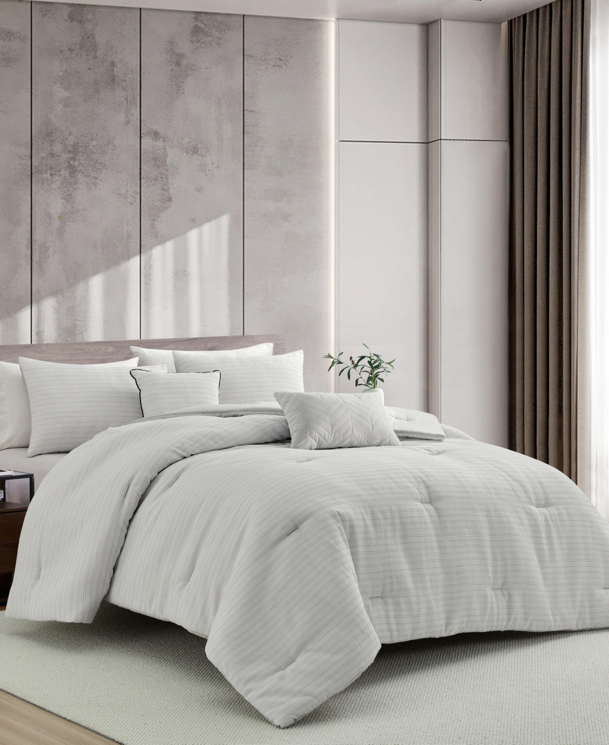 Kenneth Cole New York Embossed Waffle -Pc. Comforter Set