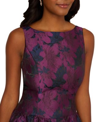 Women's Boat Neck Jacquard Flounce Dress