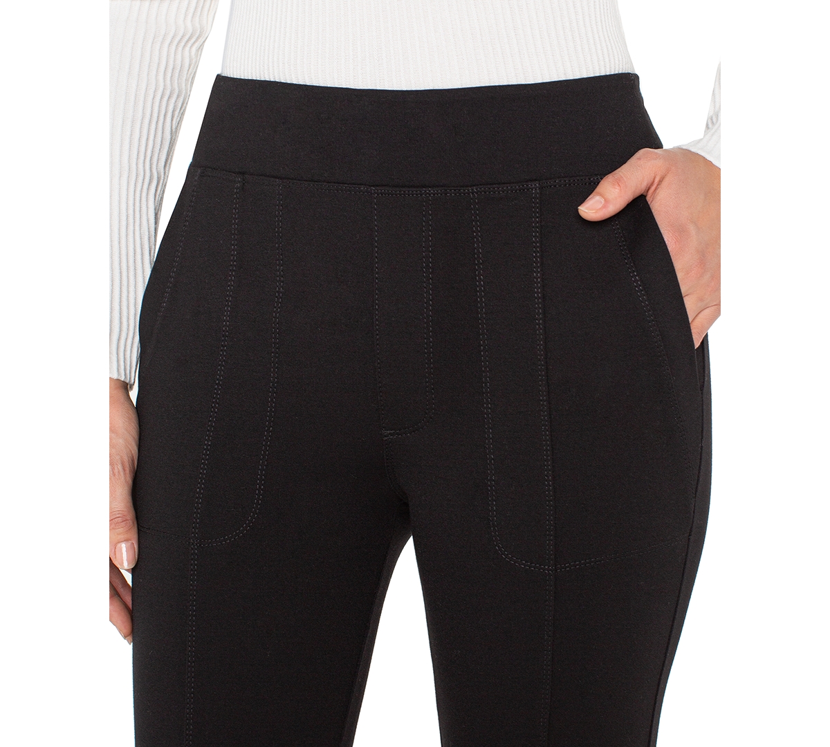 Liverpool Los Angeles Petite Pull-on Trouser Leggings In Black