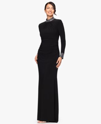 Women's Long Sleeve Mock Neck Gown
