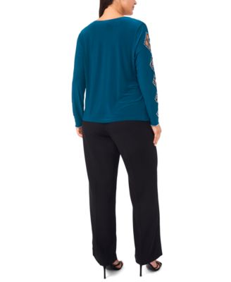 Plus Size Faraj Long Sleeve Faux Wrap Top