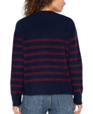 Women's Long Sleeve Crew Neck Dropped Shoulder Sweater